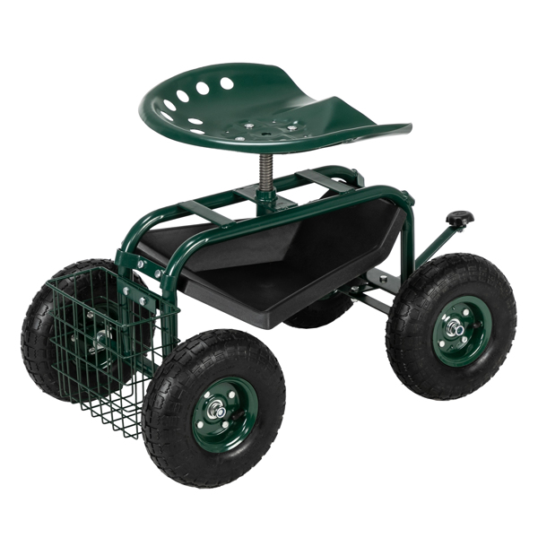 Deep Green Short Handle Garden Seat Car