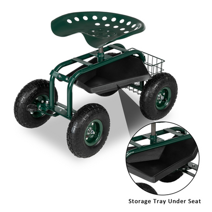 Deep Green Short Handle Garden Seat Car